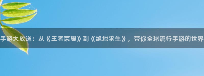星空娱乐网站官网：手游大放送：从《王者荣耀》到《绝地求生》，